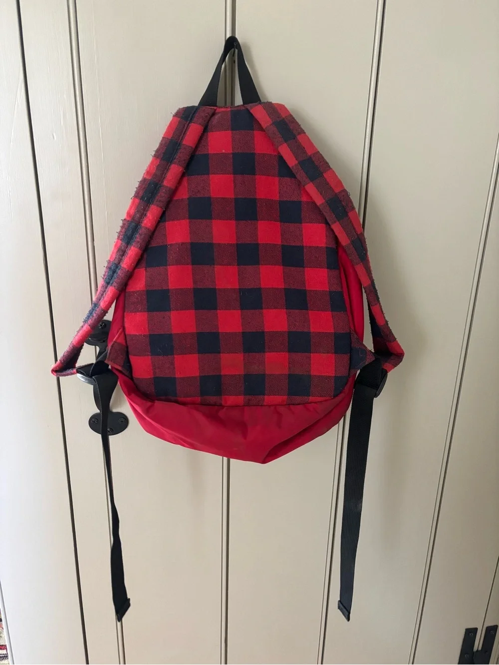 Red Buffalo Plaid Flannel & Solid Red Kid’s Backpack